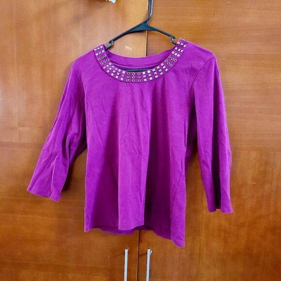 Style & Co. women's embellished scoop neck top - Picture 1 of 8